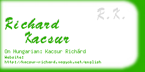 richard kacsur business card